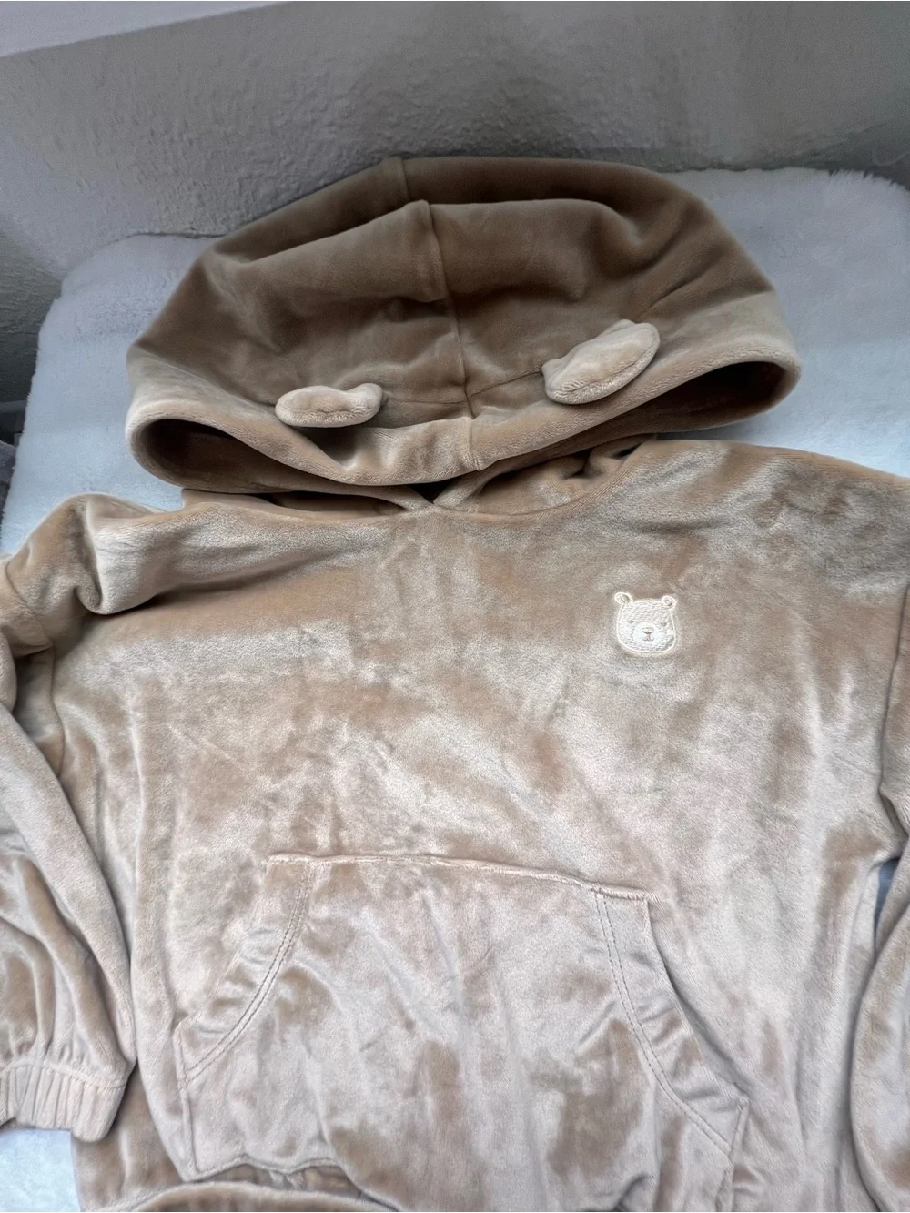 Carter's Plush Bear Hooded Sweatshirt and Jogger Set - Beige